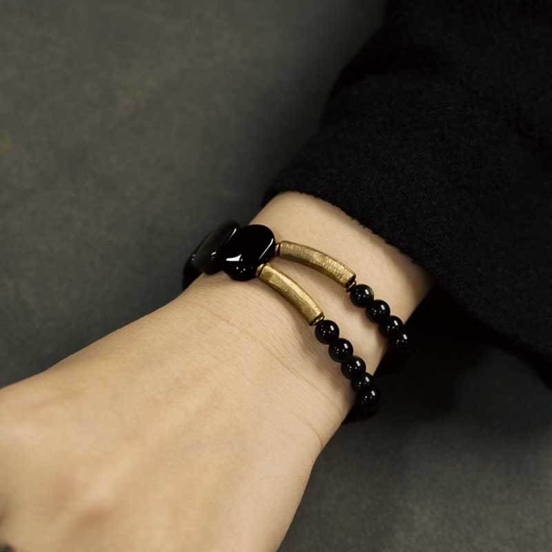 Black Obsidian Gold Sheen Obsidian Strengthen Bracelet