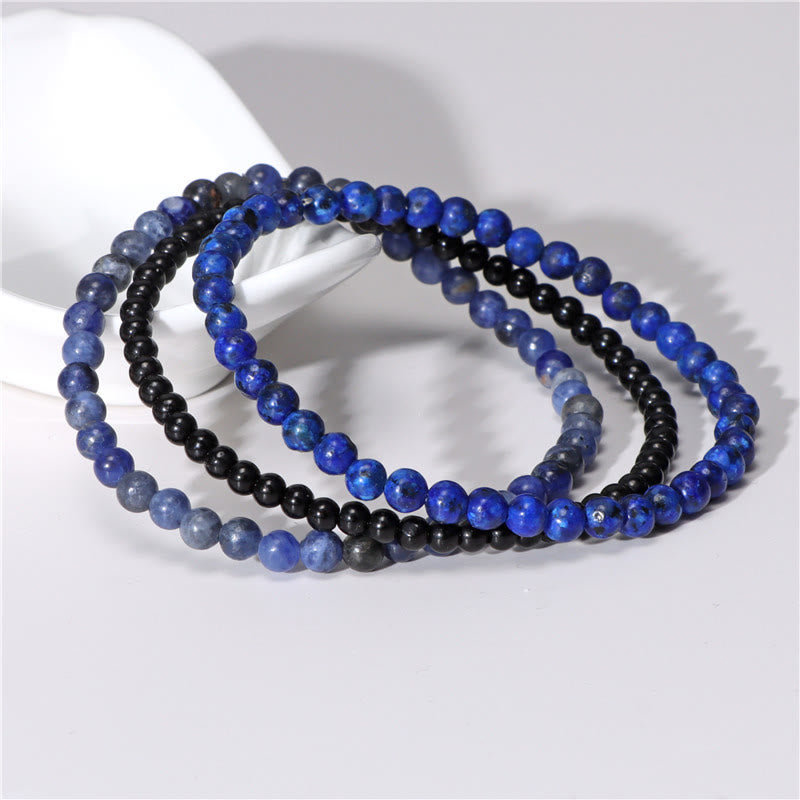 3Pcs Natural Crystal Stone Inner Peace Spiritual Bracelet