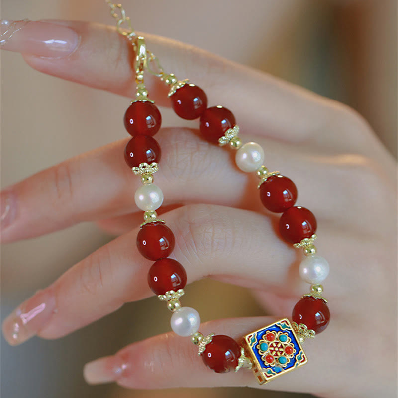 Red Agate Pearl Confidence Self-acceptance Bracelet