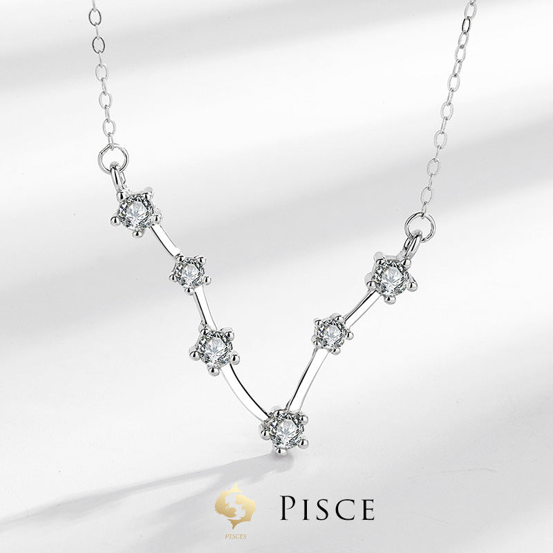 925 Sterling Silver 12 Constellations of the Zodiac Astrology Blessing Necklace Pendant