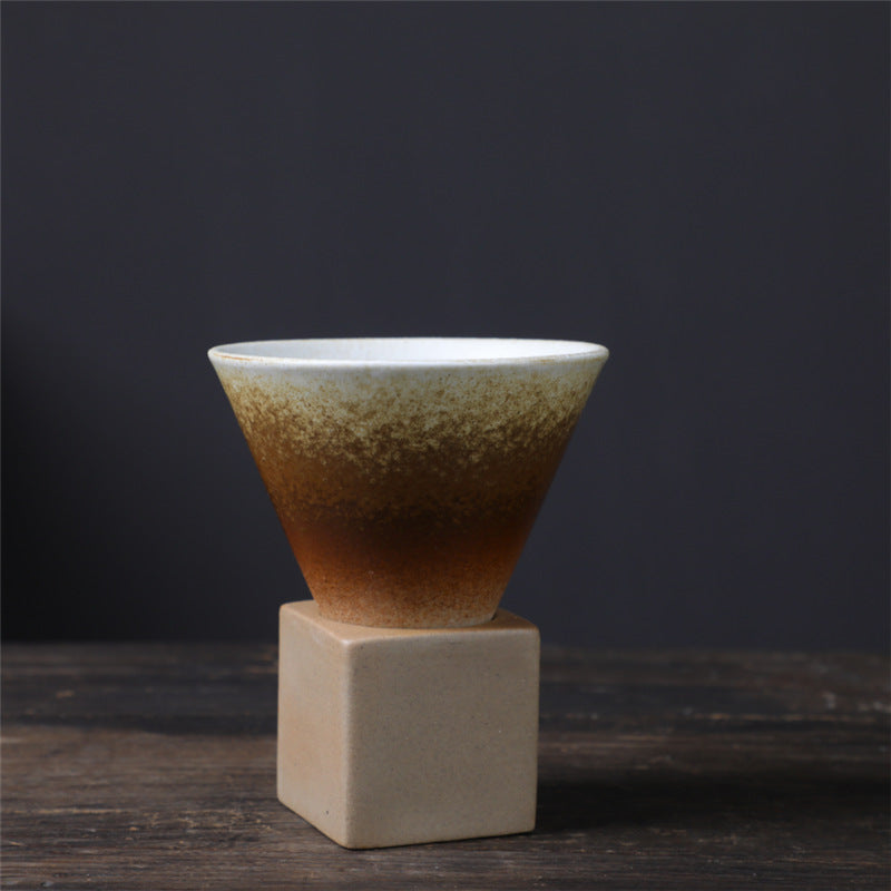 Vintage Gradient Ceramic Coffee Mug Tea Latte Espresso Coffee Cup With Base 200ml