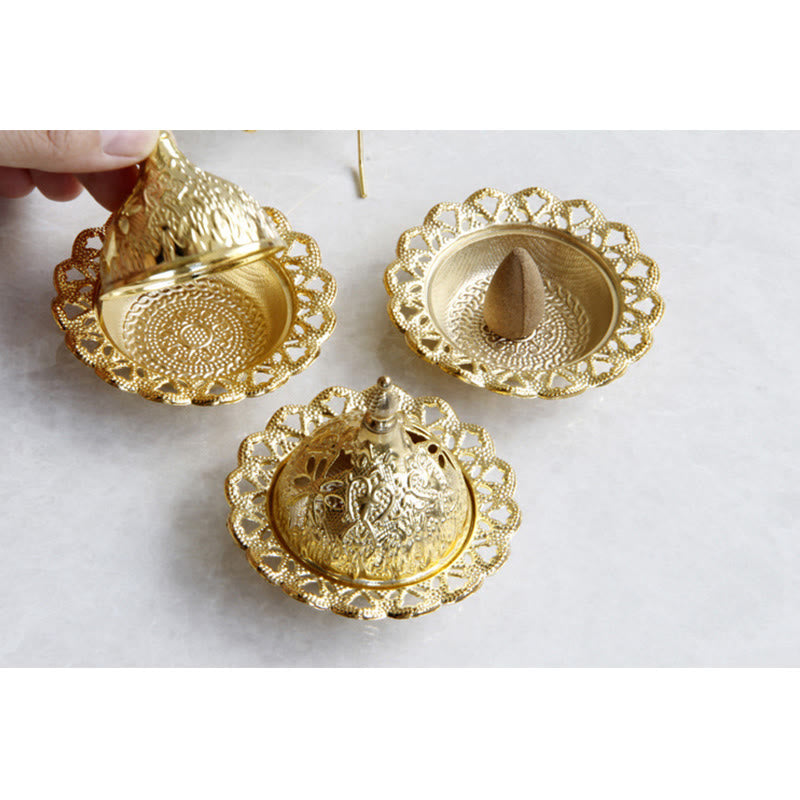 Tibetan Style Gold Mini Meditation Incense Burner