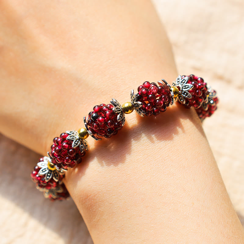 "All the best for Vitality and Passion" Garnet Bracelet Includes Gift Message Card