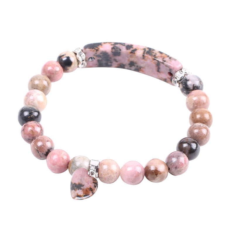 Rhodonite Love Heart Healing Beads Bracelet