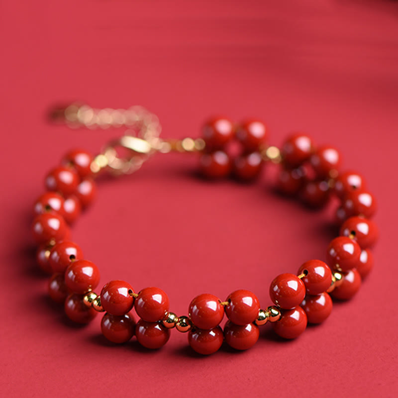 Natural Cinnabar Beaded Grounding Bracelet for Mindfulness