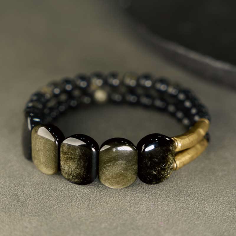 Black Obsidian Gold Sheen Obsidian Strengthen Bracelet