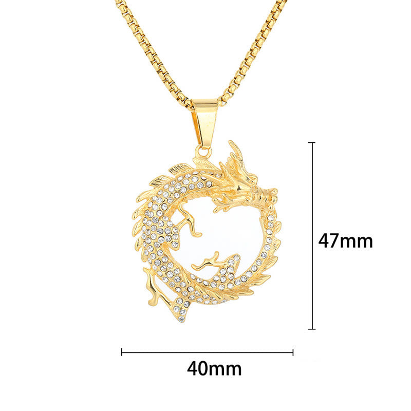 Chinese Zodiac Dragon Pattern Success Necklace Pendant
