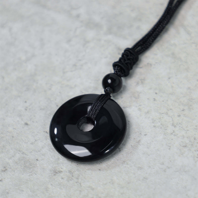 Lucky Coin Pendant Healing Crystal Gemstone Necklace