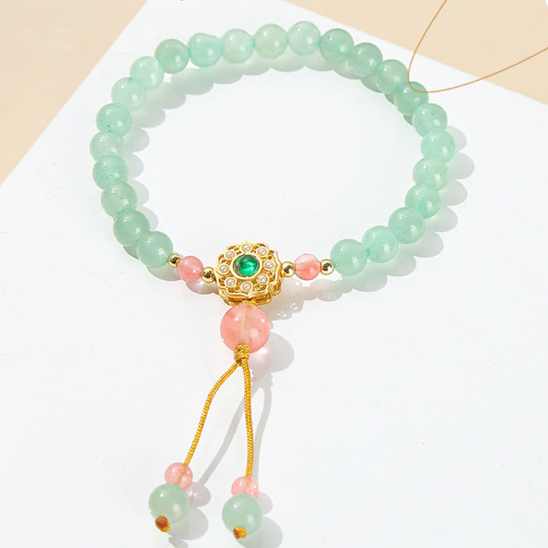 Green Aventurine Luck Bead Tassel Bracelet
