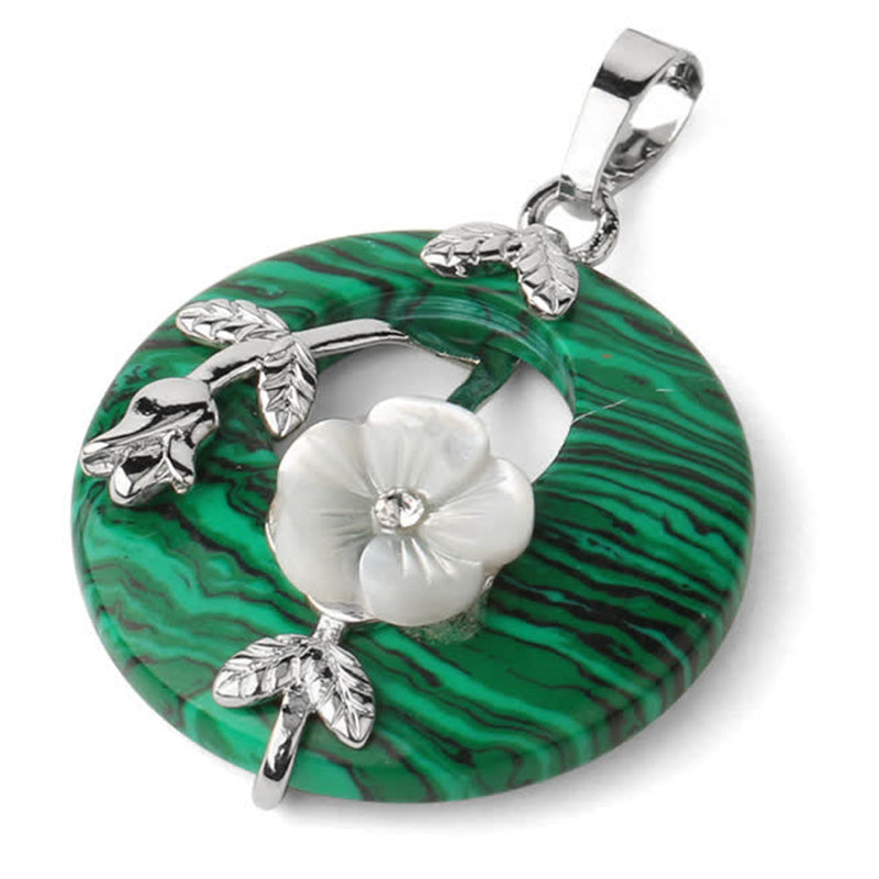 Various Crystal Amethyst Green Aventurine Flower Healing Necklace Pendant