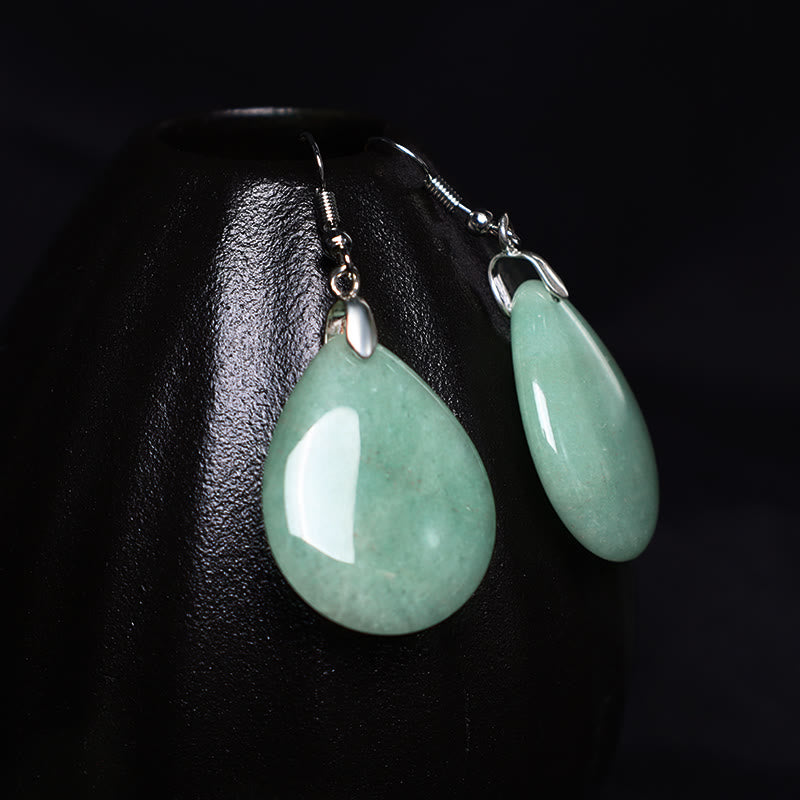 Handcrafted Natural Gemstone Dangle Drop Earrings