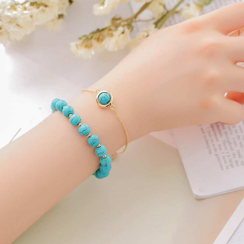 Sun Stone Strawberry Quartz Crystal Positive Bracelet