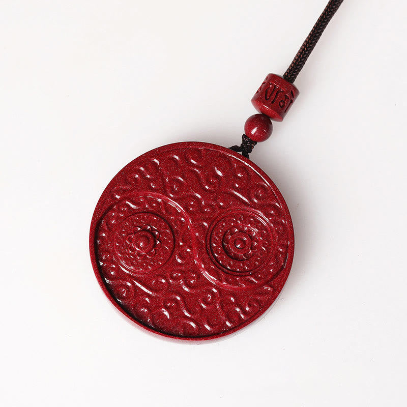 Cinnabar Yin Yang Keep Away Evil Spirits Necklace Pendant
