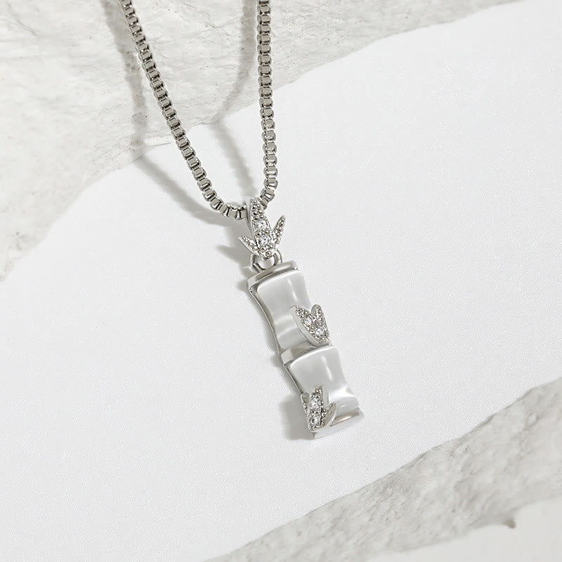Chalcedony Bamboo Pattern Harmony Necklace Pendant