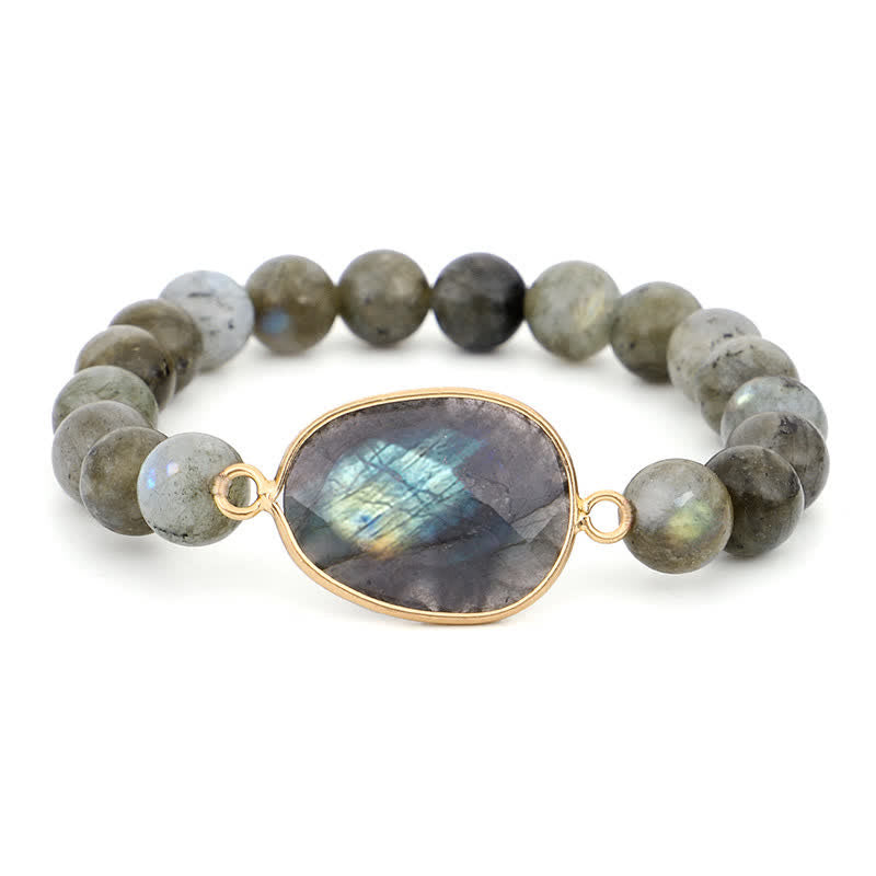 Natural Labradorite Moonstone Support Healing Beaded Bracelet
