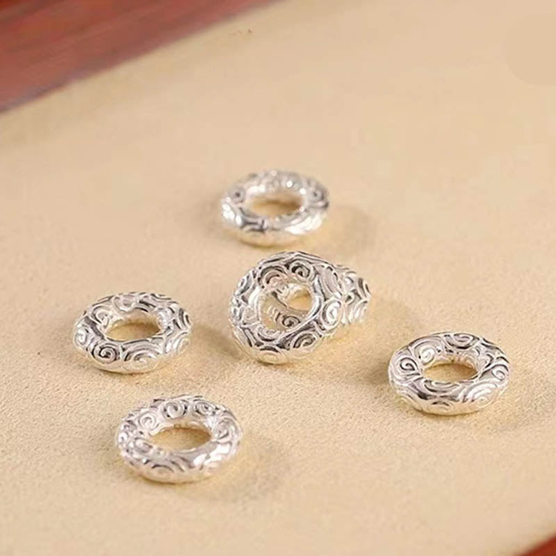 925 Sterling Silver Auspicious Clouds Peace Buckle Safe And Sound Bracelet Anklet