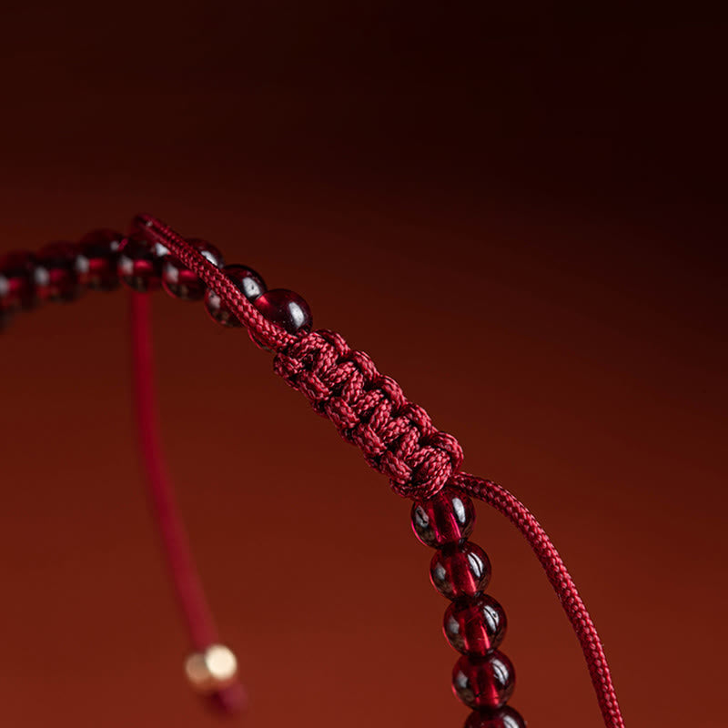 Garnet Cinnabar PiXiu Blessing Calm String Bracelet