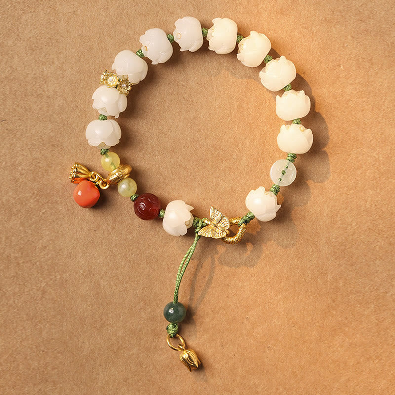 Natural Bodhi Seed Sculptural Bead Bracelet