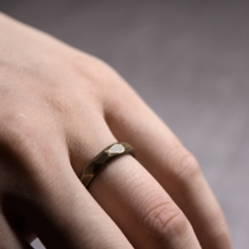 Tibetan Simple Design Copper Wealth Ring