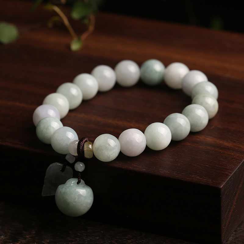 Natural Jade Pi Xiu Buddha Gourd Apple Success Bracelet