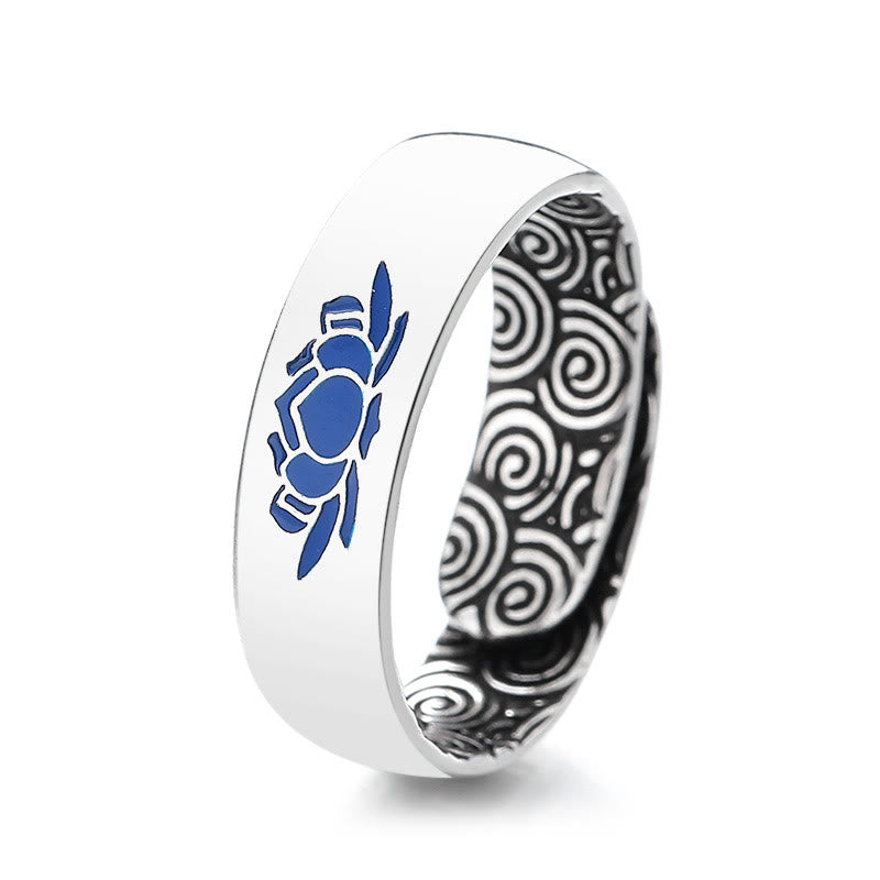 Tibetan Blue Lotus Auspicious Clouds Copper Enlightenment Ring