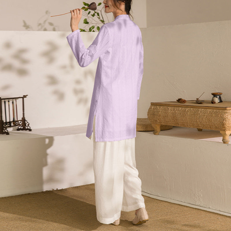 Breathable Cotton Two-Piece Long Sleeve Meditation and Movement Set