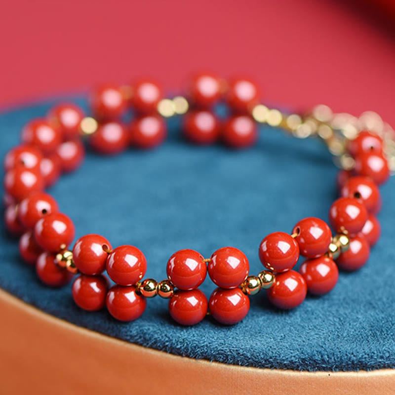 Natural Cinnabar Beaded Grounding Bracelet for Mindfulness