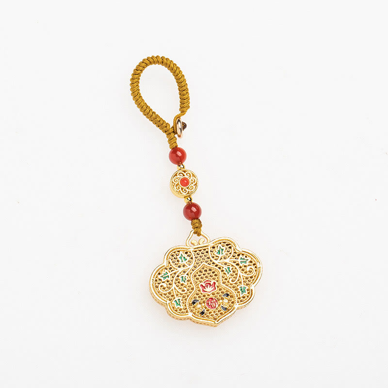 Lock of Good Wishes Fu Character Luck Blessing Key Chain