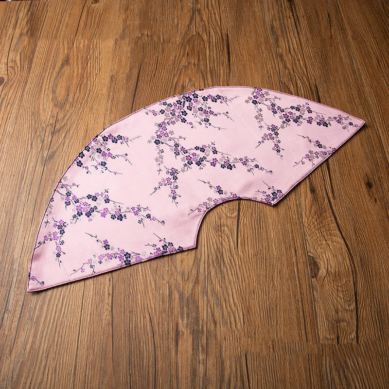 Vintage Sea Wave Bamboo Plum Blossom Embroidered Cup Mat Pad Tea Cup Coaster Kung Fu Tea Mat