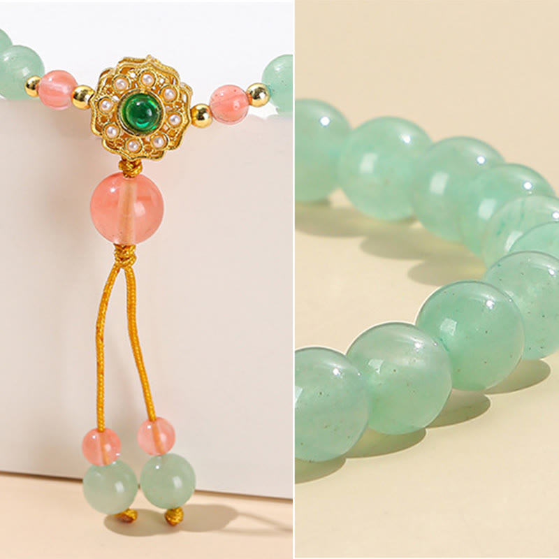 Green Aventurine Luck Bead Tassel Bracelet
