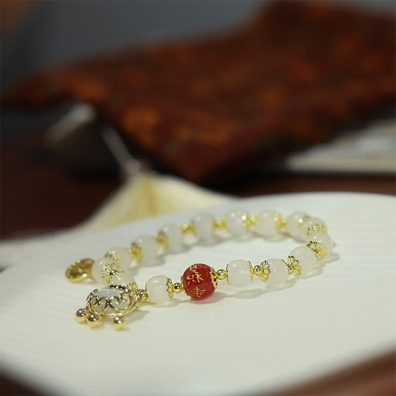 Windmill Chinese Lock Charm Fu Character Blessing Bracelet