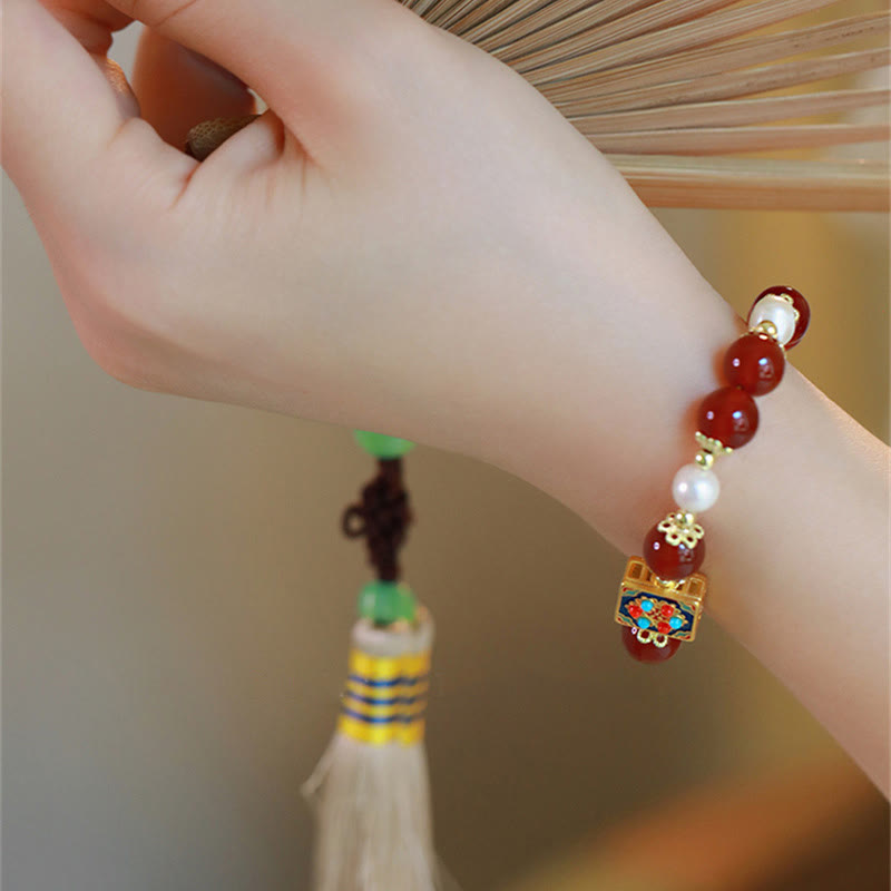 Red Agate Pearl Confidence Self-acceptance Bracelet