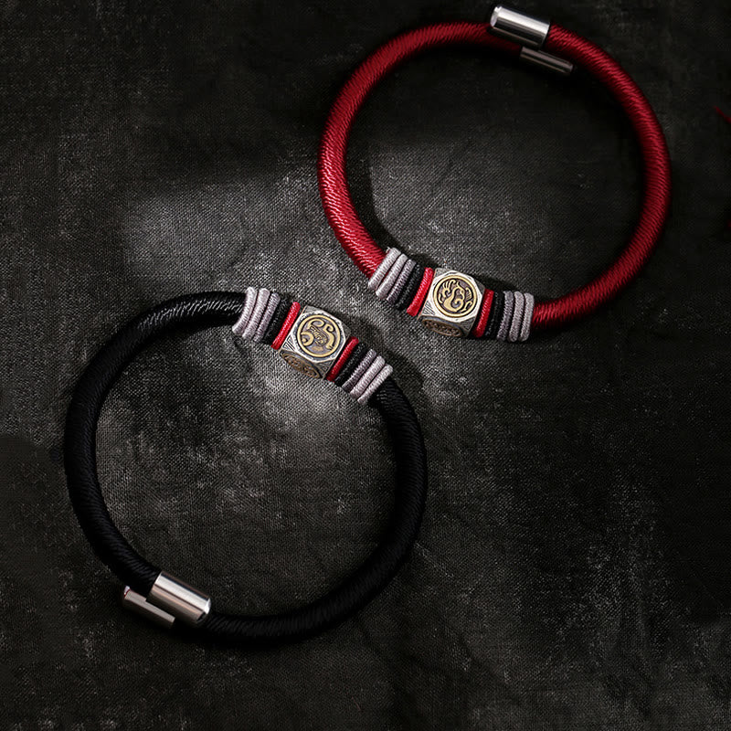 925 Sterling Silver Red String Hand-Braided Endless & Vajra Knot Bracelet