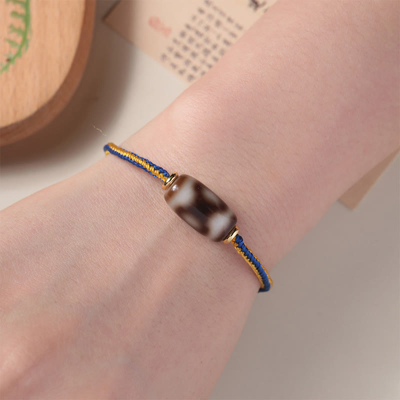 Tibetan Three-eyed Dzi Bead Luck Happiness Bracelet
