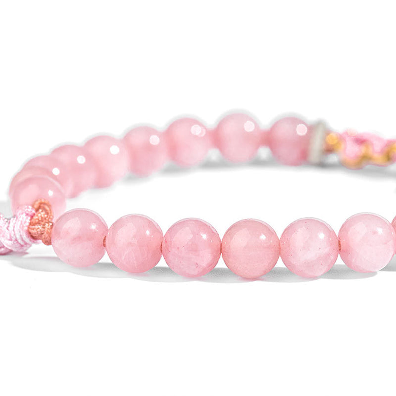 999 Sterling Silver Natural Red Agate Pink Crystal Cherry blossom Bracelet