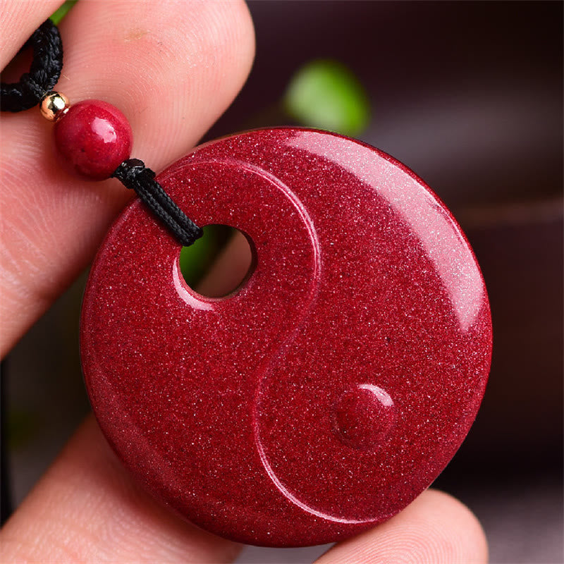 Laughing Buddha Yin Yang Chinese Zodiac Gourd Natural Cinnabar Blessing Necklace Pendant