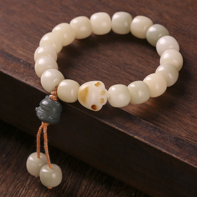 Lucky Cat Bodhi Seed Cat Paw Peace Bracelet