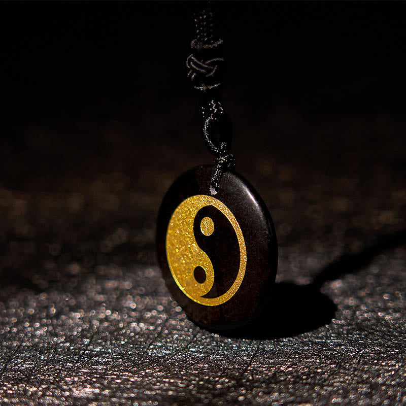 Various Crystal Amethyst Tiger Eye Green Aventurine Yin Yang Spiritual Necklace Pendant