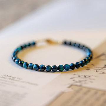 Natural Blue Tiger Eye Stone Protection Chain Bracelet