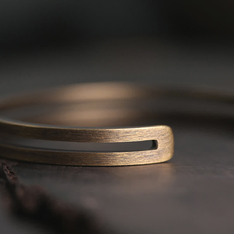 Rustic Copper Luck Viking Cuff Bracelet