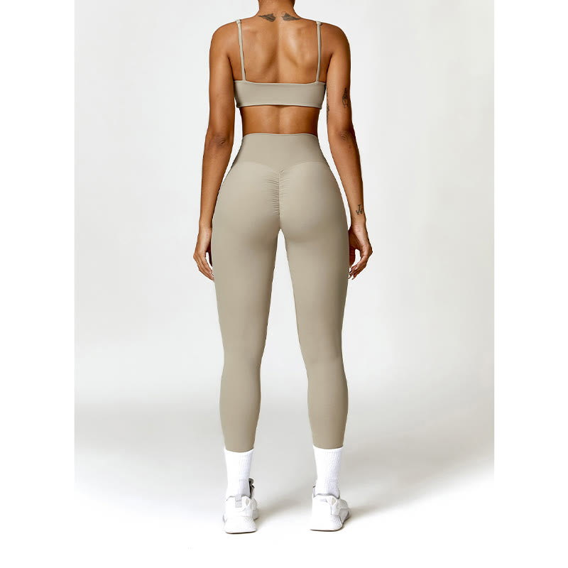 Breathable Stretch Backless Yoga Meditation 2-Piece Outfit