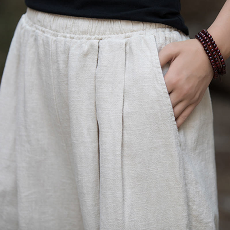 Retro Wide Leg Pants Casual Women's Yoga Pants With Pockets