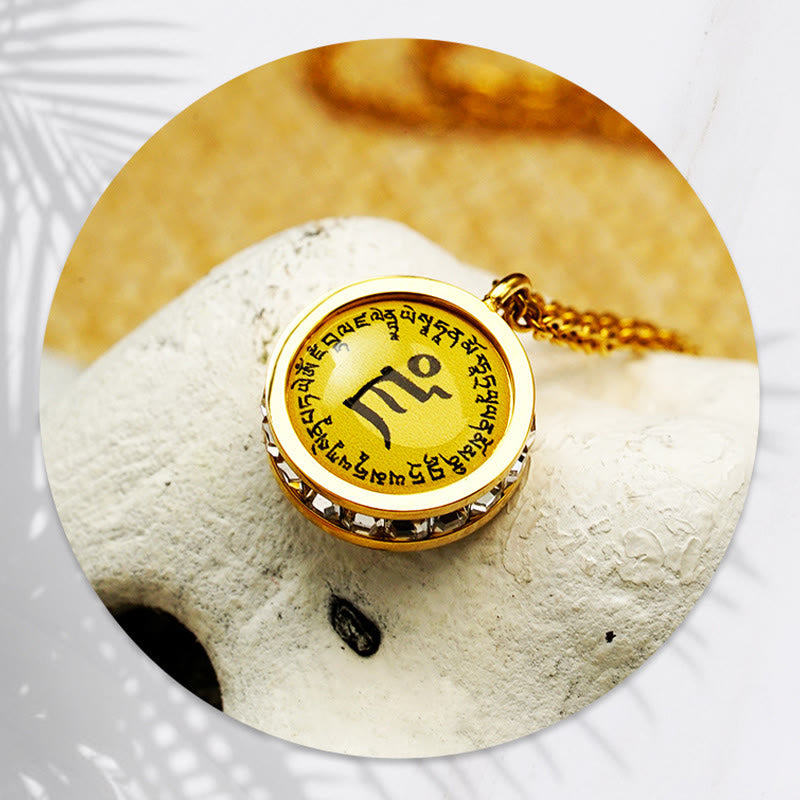 Tibetan Yellow God Of Wealth Green Tara Buddha Serenity Titanium Steel Necklace Pendant