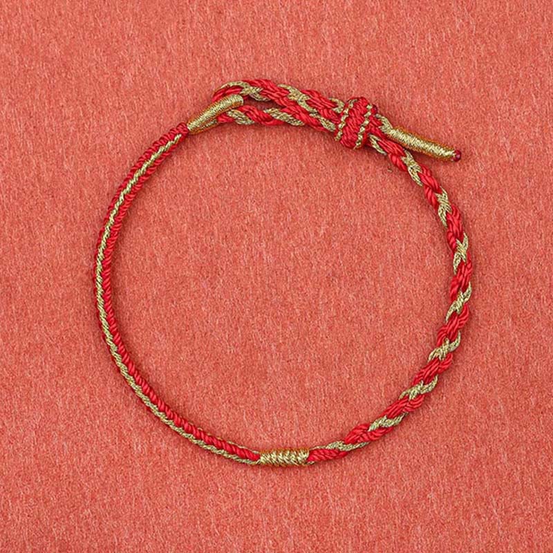 Handmade Chinese Zodiac Braided Red String Bracelet: Dragon Rabbit Rat Horse Rooster