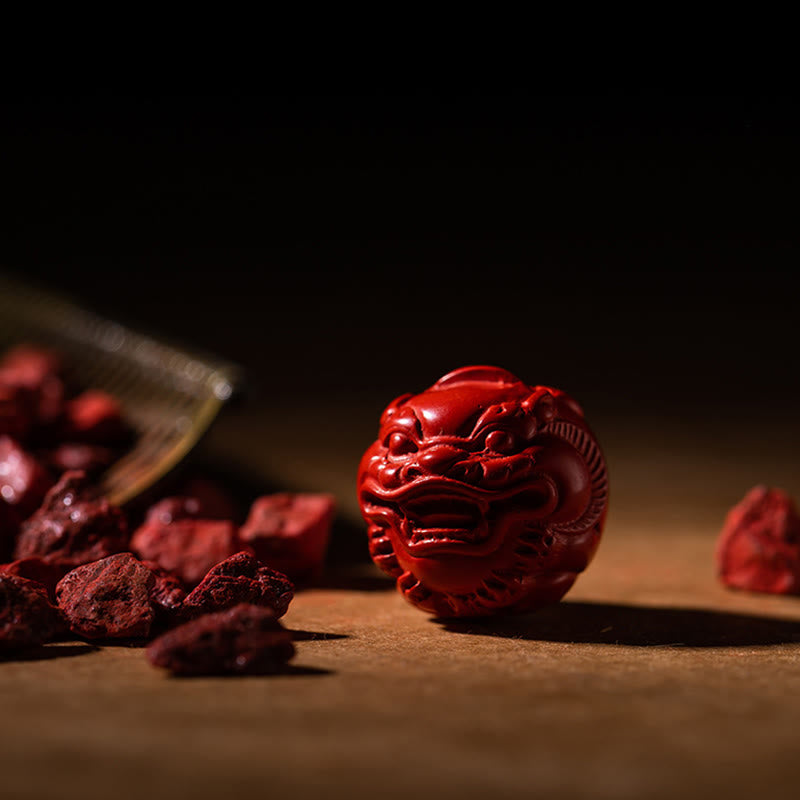 Red Sandalwood & Jade Cinnabar Keychain with Om Mani Padme Hum, Pixiu, or Copper Coin