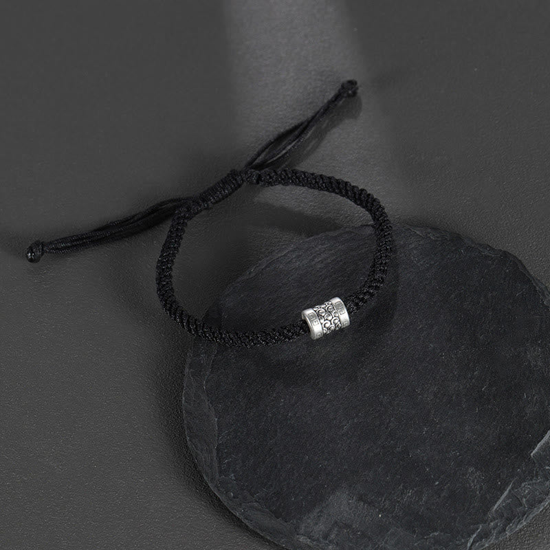 999 Fine Silver Auspicious Cloud Red String Minimalist Cord Bracelet