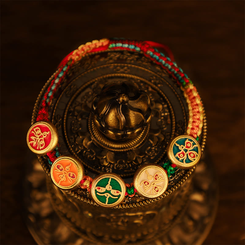 Tibetan Five God Of Wealth Colorful Rope Braided Luck Bracelet