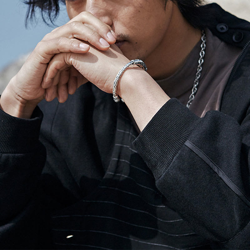 Tibet Om Mani Padme Hum Engraved Focus Cuff Bracelet Bangle