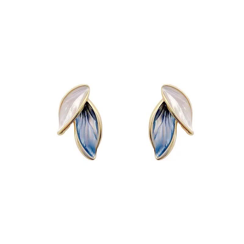 Minimalist Botanical Copper Leaf Design Stud and Clip-On Earrings