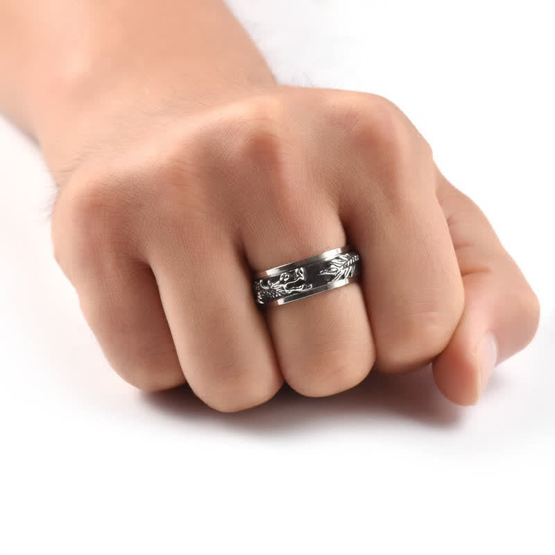 Dragon Titanium Steel Stimulation Rotatable Ring